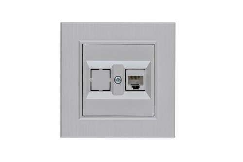 Розетка компьютерная CAT 5+гнездо Karea LINE STAR жемчуж. Makel 86100035 1889471 - фото 16665857