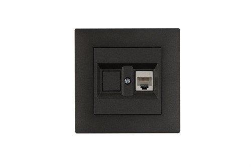 Розетка компьютерная CAT 5+гнездо Karea RIZZ STAR дым. металлик Makel 88050035 1889526 - фото 16665899