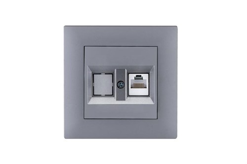 Розетка компьютерная CAT 5+гнездо KareaRIZZ STAR сер. Makel 88065035 1889560 - фото 16665909