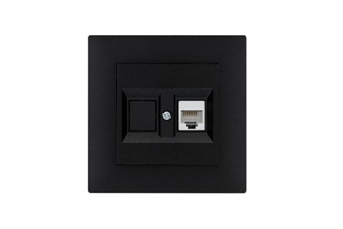 Розетка компьютерная CAT 5+гнездо Karea RIZZ STAR чер. Makel 88054035 1889543 - фото 16665914