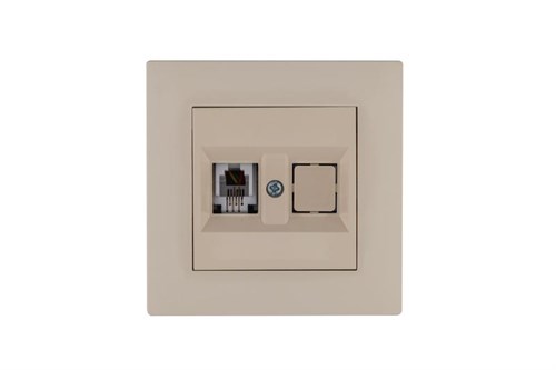 Розетка компьютерная CAT 5+гнездо Karea RIZZ крем Makel 88010035 1889509 - фото 16665981