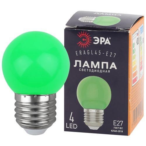 Лампа светодиодная ERAGL45-E27 P45 1Вт шар зел. E27 4SMD для белт-лайт ЭРА Б0049574 1499124 - фото 16666559