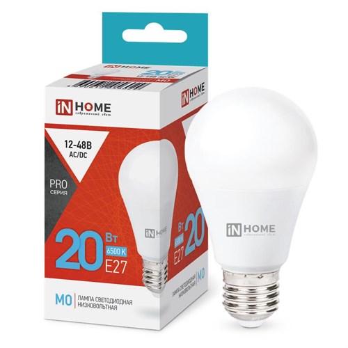 Лампа светодиодная низковольтная LED-MO-PRO 20Вт 12-48В E27 6500К 1650лм IN HOME 4690612056029 1875148 - фото 16666786
