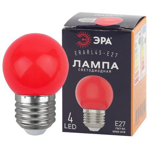 Лампа светодиодная ERARL45-E27 P45 1Вт шар красн. E27 4SMD для белт-лайт ЭРА Б0049575 1499126 - фото 16666824