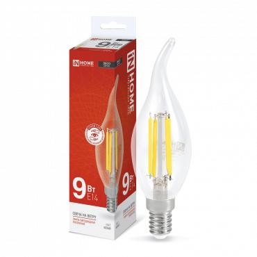 Лампа светодиодная LED-СВЕЧА НА ВЕТРУ-deco 9Вт свеча на ветру прозрачная 4000К нейтр. бел. E14 1040лм 230В IN HOME 4690612026244 557765 - фото 16666830