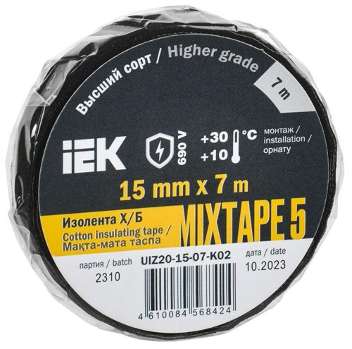 Изолента Х/Б 15мм 7м MIXTAPE 5 IEK UIZ20-15-07-K02 1816712 - фото 16666888