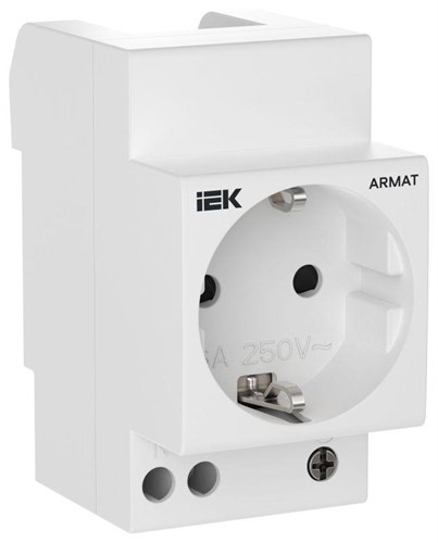 Розетка на DIN-рейку 45мм с заземл. защ. шторки 16А ARMAT IEK AR-SOD-G-GND-S-016 1876373 - фото 16666933