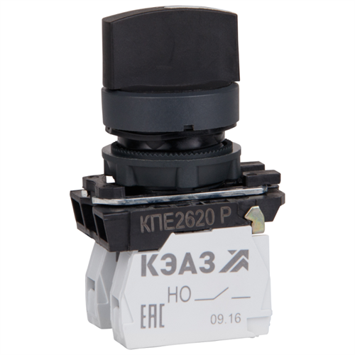 Переключатель КПЕ2620Р 2но+0нз ручка фикс 3поз IP65черн. КЭАЗ 248267 1214483 - фото 16672790