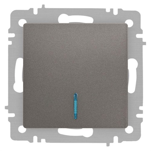 Выключатель Accent 6-102-09 с подсветкой 10А-250В IP20 СУ AL/CU титан Intro Б0063460 1931317 - фото 16673931