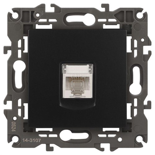 Розетка компьютерная 1-м Elegance 14-3107-05 RJ45 IP20 механизм антрацит Эра Б0034306 1231971 - фото 16673978