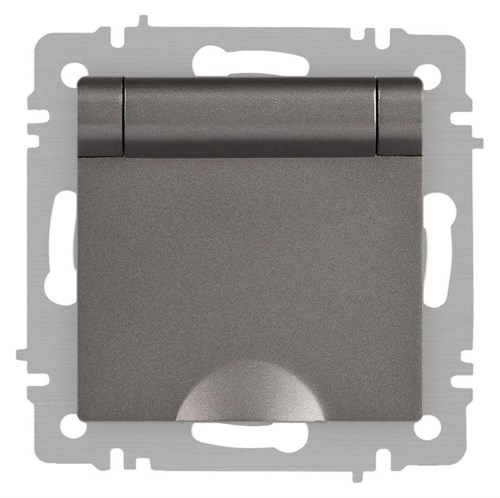 Розетка Accent 6-203-09 2P+E Schuko с крышкой 16А-250В IP20 СУ AL/CU титан Intro Б0063471 1931478 - фото 16674009