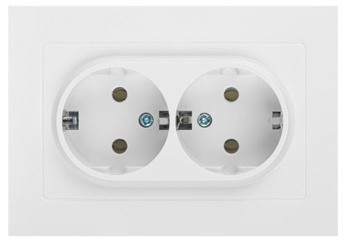 Розетка Intro Accent 6-205-01 2X2P+E Schuko 16А-250В IP20 СУ AL/CU бел. Intro Б0063485 1913951 - фото 16674078