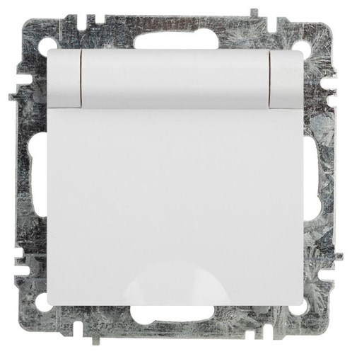 Розетка Intro Accent 6-203-01 2P+E Schuko с крышкой 16А-250В IP20 СУ AL/CU бел. Intro Б0063709 1913949 - фото 16674151