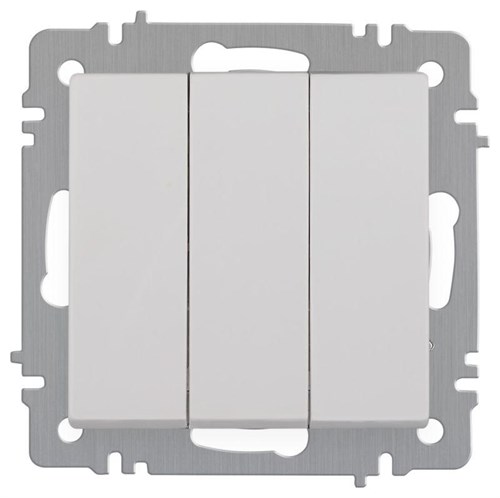 Выключатель Intro Accent 6-106-01 тройной 10А-250В IP20 СУ AL/CU бел. Intro Б0063531 1913937 - фото 16674222