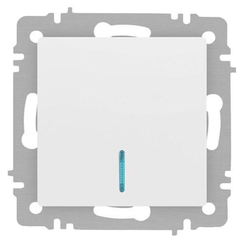 Выключатель Accent 6-102-01М с подсветкой 10А-250В IP20 СУ AL/CU бел. матов. Intro Б0063466 1931309 - фото 16674295