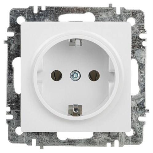 Розетка Intro Accent 6-202-01 2P+E Schuko 16А-250В IP20 СУ AL/CU бел. Intro Б0063678 1913948 - фото 16674302