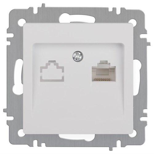 Розетка Intro Accent 6-303-01 информационная RJ45 IP20 СУ бел. Intro Б0063624 1913957 - фото 16674303