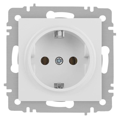 Розетка Accent 6-202-01М 2P+E Schuko 16А-250В IP20 СУ бел. матов. Intro Б0063681 1931459 - фото 16674380