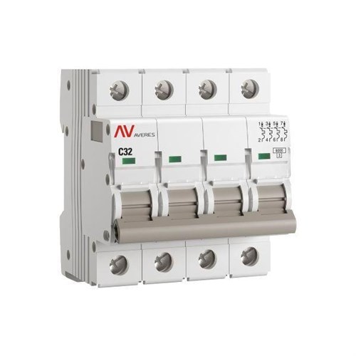 Выключатель автоматический модульный 4п C 32А 6кА AV-6 AVERES EKF mcb6-4-32C-av 1208549 - фото 16674509