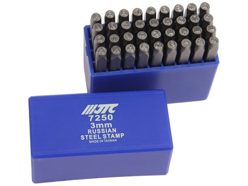 JTC-7250 - Клейма буквенные кириллица 3мм (HRC 60+-2град. DIN 1451) JTC - Клейма буквенные кириллица
Технические характеристики:

Тип: кириллица
Размер: 3мм
Твердость: 60&plusmn;2HRC
Посадочный квадрат: 1/4&Prime;
Длина: 60,8мм
Материал: хромованадиевая с JTC-7250 - фото 16680641