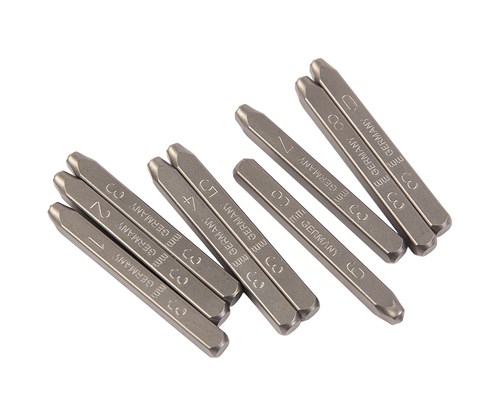 JTC-JW0915-5 - Клейма буквенные кириллица 5мм (HRC 60+-2град. DIN 1451) JTC - 
Материал: CR-V
Твердость: HRC 60&plusmn;2&deg; Industrial level (DIN 1451) JTC-JW0915-5 - фото 16680709