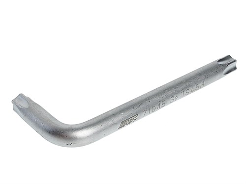 JTC-71945 - Ключ TORX Г-образный TS45H 5-гранный L=82мм JTC - 
Материал: S2.
Размер: TS45H.
Длина: 82 мм.
Ширина: 28 мм.
Количество шт. в упаковке: 10. JTC-71945 - фото 16682687