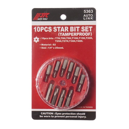 JTC-5363 - Набор бит 1/4" TORX T7H-T40H с отверстием 10 предметов в кейсе JTC - 
В комплекте: Т7Н, Т8Н, Т9Н, Т10Н, Т15Н, Т20Н, Т25Н, Т27Н, Т30Н, Т40Н.
Материал: S2.
Размер: 1/4"х25 мм. JTC-5363 - фото 16684774