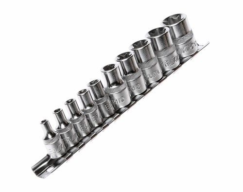 JTC-3901 - Набор головок торцевых 1/4"-3/8" TORX Е4-Е18 10 предметов JTC - 
  В комплекте:

  
  
    Размеры под ключ 1/4&rdquo; Dr. - Е4, Е5, Е6, Е7, Е8.
    Размеры под ключ 3/8&rdquo; - Е10, Е12, Е14, Е16, Е18.
  
  

  Головки изготовлены и JTC-3901 - фото 16684925
