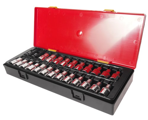 JTC-K4251 - Набор бит-головок 1/2" HEX H4-H14, TORX T20-T60,SPLINE M5-M12 25 предметов JTC - 
В комплекте:
Артикулы JTC-45520-60; головки TORX 1/2"": Т20, Т25, Т27, Т30, Т40, Т45, Т50, Т55, Т60 - 9 шт.
Артикулы JTC-45604-14; головки HEX 1/2"": Н4, Н5,  JTC-K4251 - фото 16689250