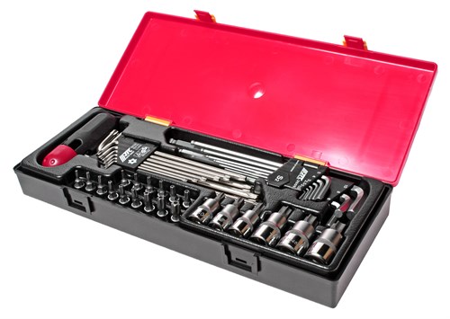 JTC-K1401 - Набор инструментов TORX,HEX (ключи,головки с насадками) 40 предметов в кейсе JTC - 
  В комплекте:

  
  
    JTC-3924: набор г-образных ключей TORX с отверстием: T10H, T15H, T20H, T25H, T27H, T30H, T40H, T45H, T50H + рукоятка - 10 шт.
  JTC-K1401 - фото 16689412