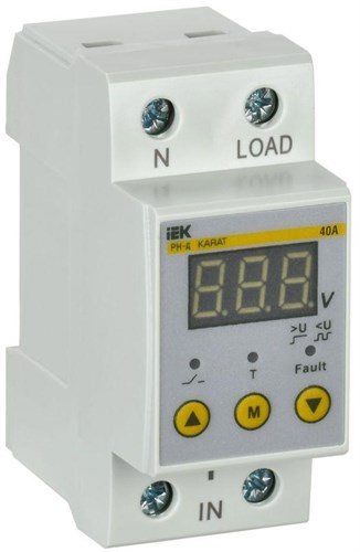 Реле напряжения РН-д 1ф 36мм 40А KARAT IEK IVR21-1-40 1721950 - фото 16691579