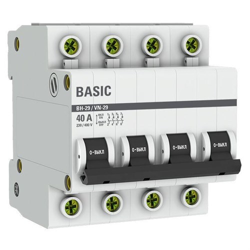 Выключатель нагрузки 4п 40А ВН-29 Basic EKF SL29-4-40-bas 1223409 - фото 16691589