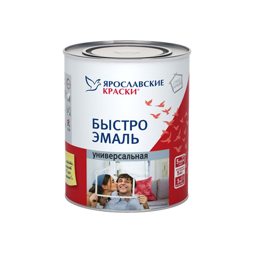Быстроэмаль Ярославские краски универсальная черная 0,9 кг 205606 - фото 16695500