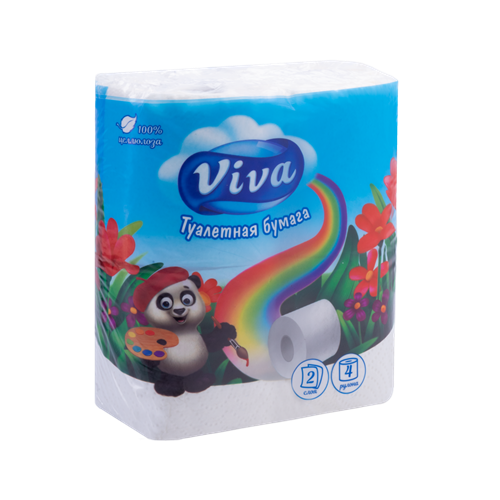 Бумага туалетная VIVA двухслойная 4 шт/уп 00501445040 - фото 16695687