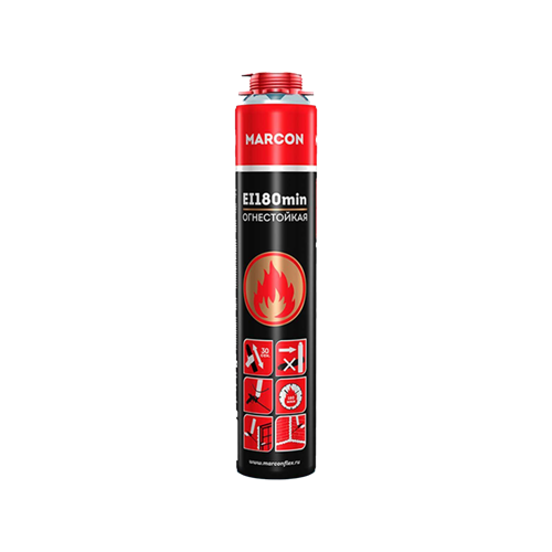 Пена монтажная огнестойкая  профессиональная всесезонная, Marcon Pro 930 г 850 мл 00501453501 - фото 16697432