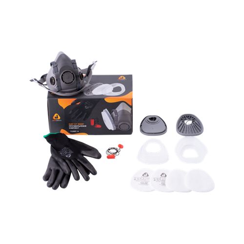 Комплект для защиты дыхания Jeta Safety J-SET Dust Kit 5500P: полумаска, фильтры P2R, адаптеры, держатели 5500Р(К)DK-M - фото 16698780