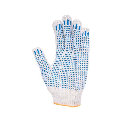 Перчатки х/б с ПВХ, 60гр, 10 класс, точка, арт. 12498, белые 00501457137 - фото 16699405