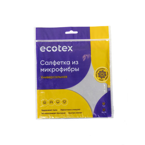 Салфетка для стекол и зеркал замша 30 х 30 см, Ecotex серая ET3030v/200B1 - фото 16701500