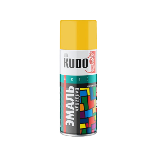 Эмаль аэрозольная универсальная желтая KUDO, 520 мл 00501453257 - фото 16701639