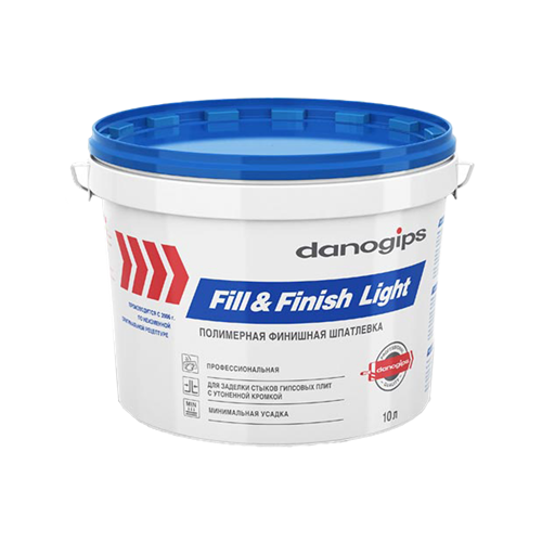 Шпатлевка готовая облегченная, DANOGIPS Fill&amp;Finish Light, 11 кг/10 л ODA9601 - фото 16702198