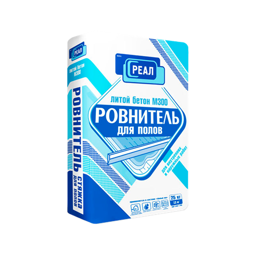 Ровнитель для пола РЕАЛ Литой бетон М-300, 25 кг ODAR391 - фото 16702448