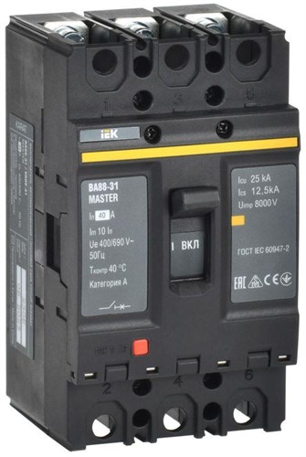 Выключатель автоматический 3п 40А 25кА ВА88-31 MASTER IEK SVA00-3-0040-02 1805963 - фото 16702723