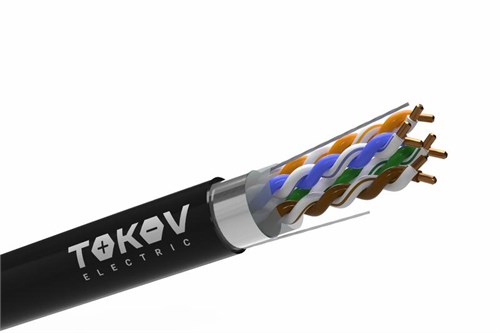 Кабель витая пара F/UTP 4х2х24AWG(0.51мм) кат.5E PE TOKOV PRO Fluke tested (м) TOKOV Eletrcic TKP-C05-F42-5E-305-OD 1980883 - фото 16704149