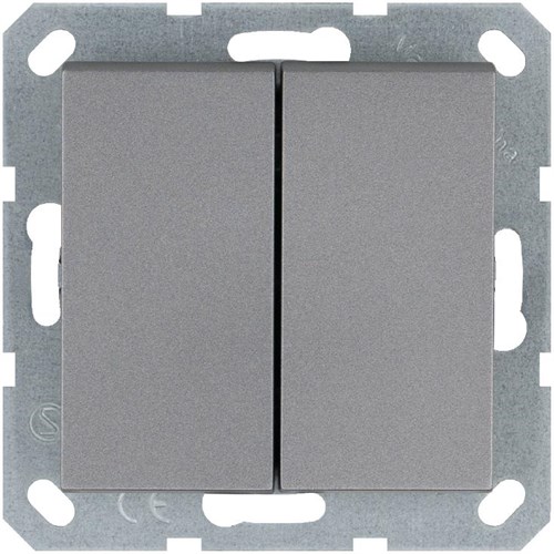 Кнопка 2-кл. 10А IP20 с переключающим контактом механизм алюм. Jasmart G3020S 1944971 - фото 16704172