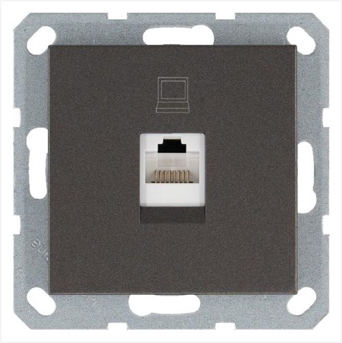 Розетка компьютерная 1-м RJ45 IP20 кат. 5E механизм мокко Jasmart G6105Z 1945152 - фото 16704179