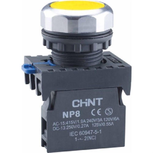 Кнопка управления NP8-11BN/5 без подсветки самовозв. 1НО+1НЗ IP65 (R) желт. CHINT 667115 1712122 - фото 16704202