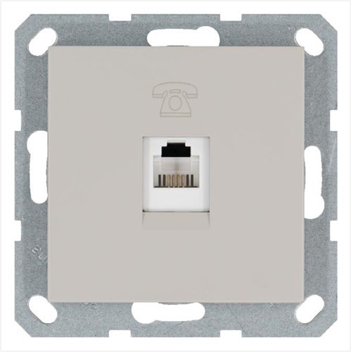 Розетка телефонная 1-м RJ11 механизм тауп JasmartG6101T 1945207 - фото 16704279