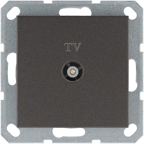 Розетка телевизионная проходная TV Ф9.5мм механизм мокко Jasmart G6002Z 1945200 - фото 16704280