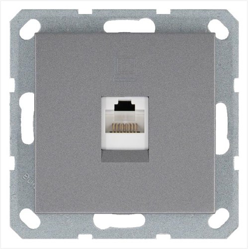 Розетка компьютерная 1-м RJ45 IP20 кат. 5E механизм алюм. Jasmart G6105S 1945149 - фото 16704404