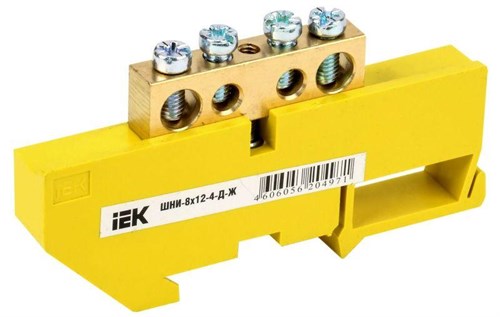 Шина PE "земля" на DIN-изол. ШНИ-8х12-4-Д-Ж IEK YNN10-812-4D-K05 1037437 - фото 16704470